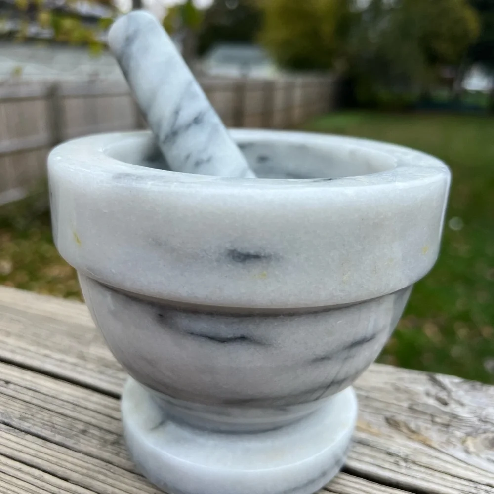 Sur La Table white Marble Mortar & Pestle